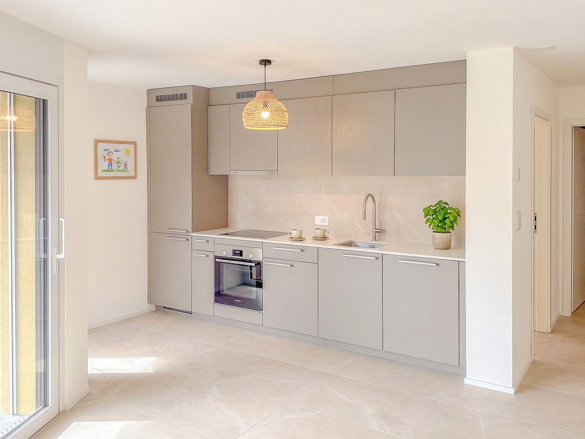 Cuisine agencée ouverte (image de synthèse)