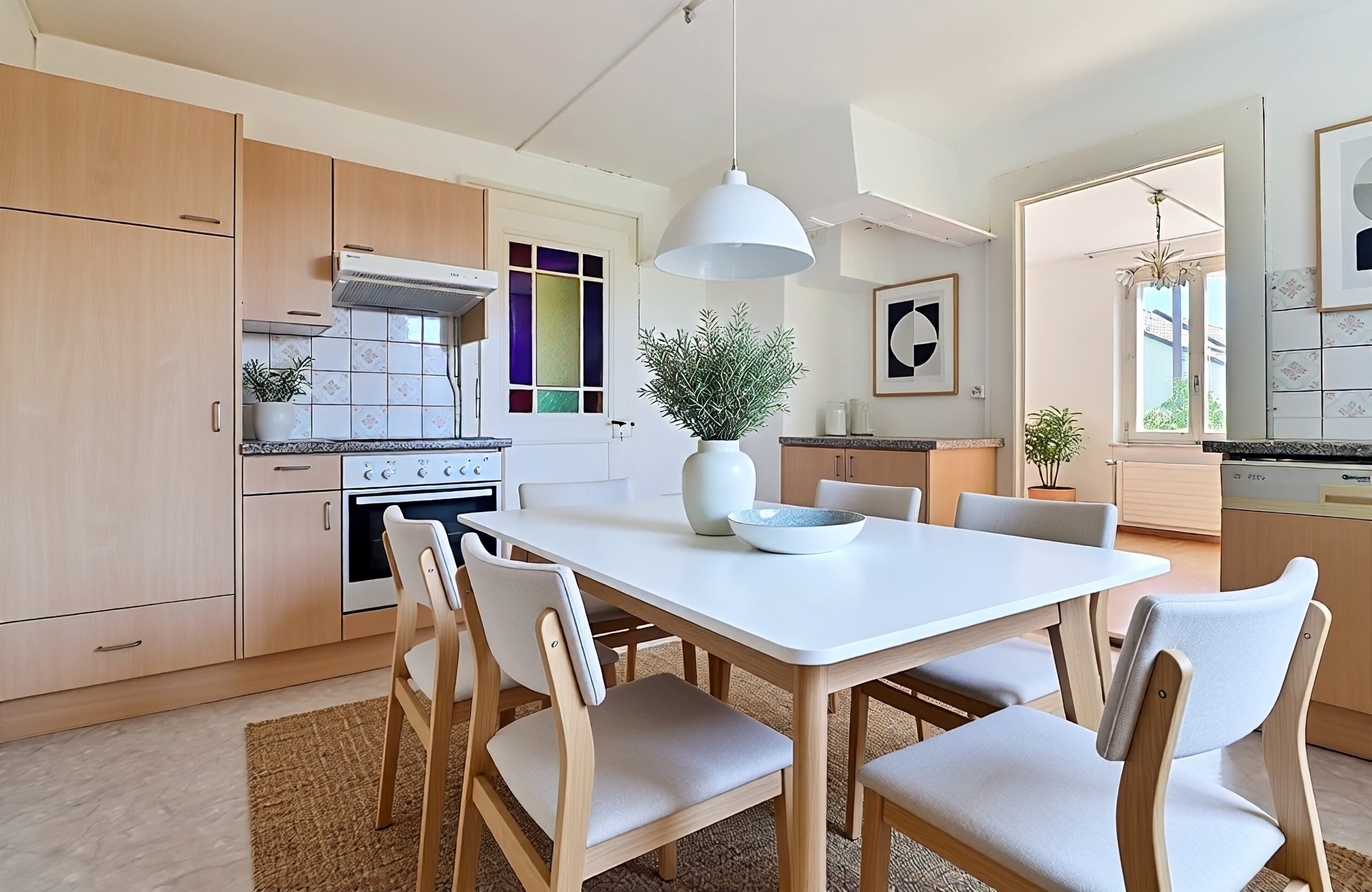 Cuisine-appartement de l'étage (simulation d'ameublement) Cuisine-appartement de l'étage (simulation d'ameublement)