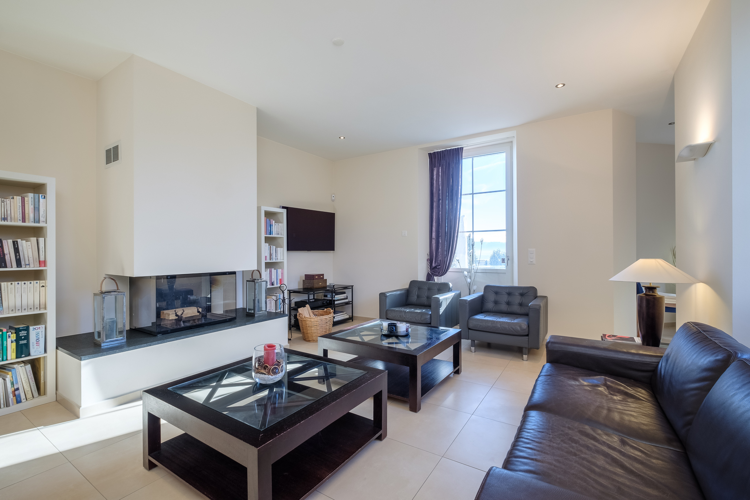 Salon avec cheminée