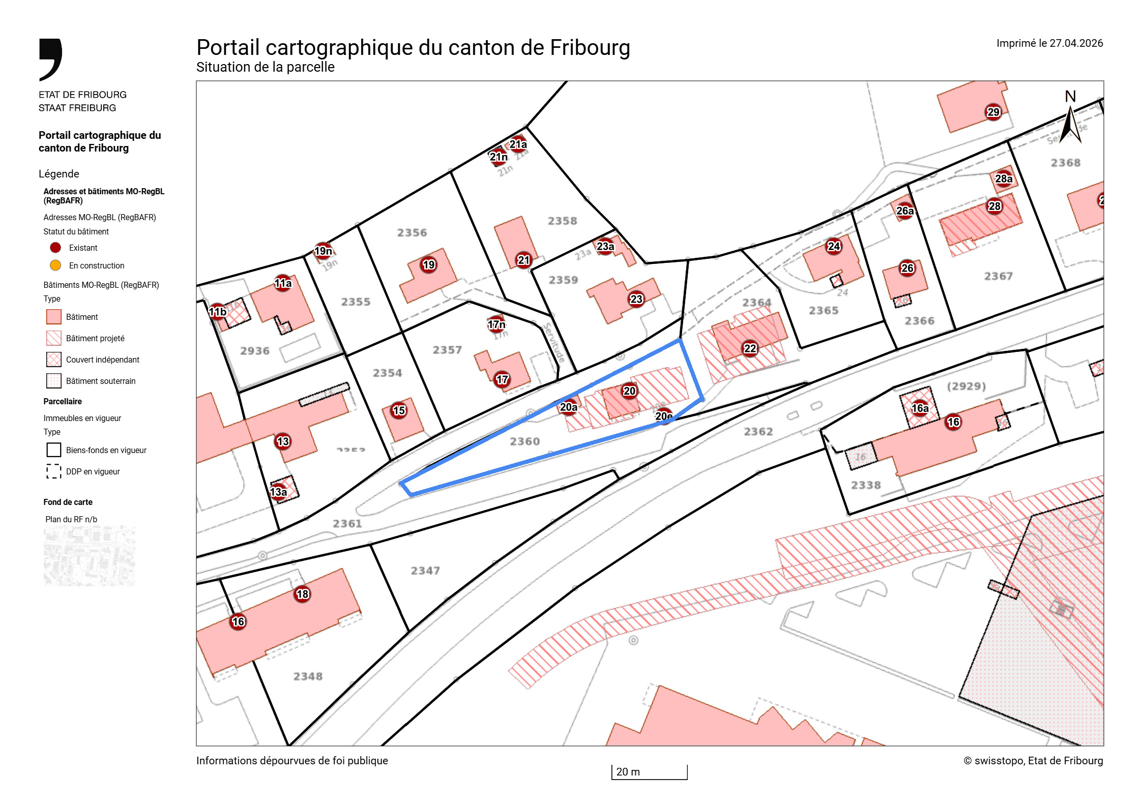 Plan de la parcelle