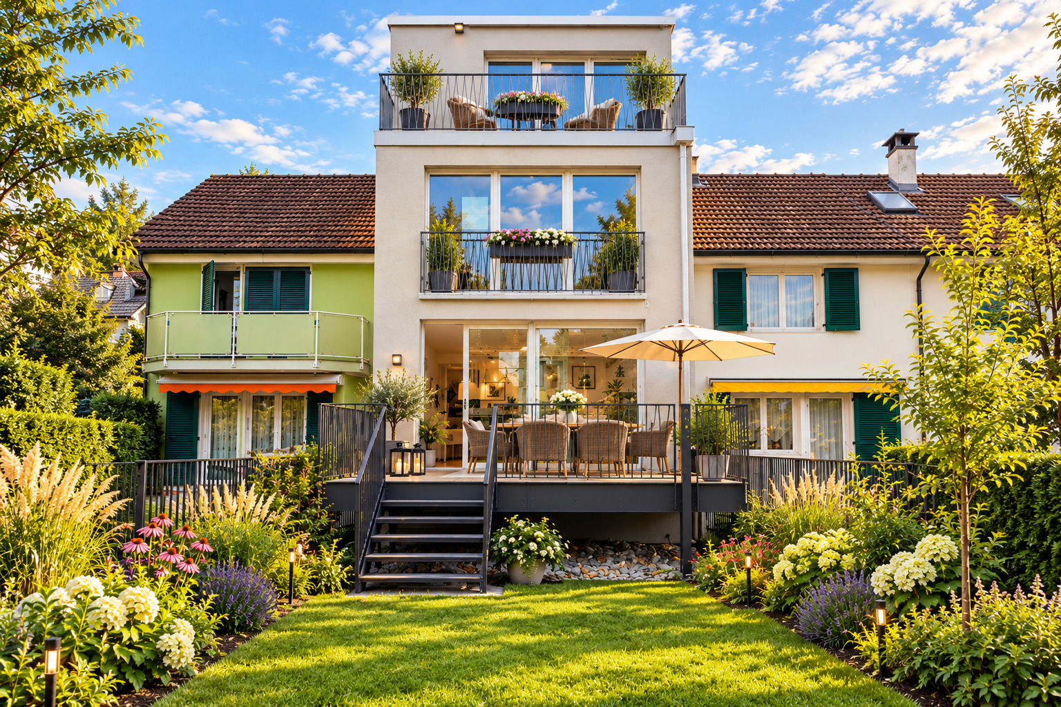 Aussenansicht Gartenseite Visualisierung 