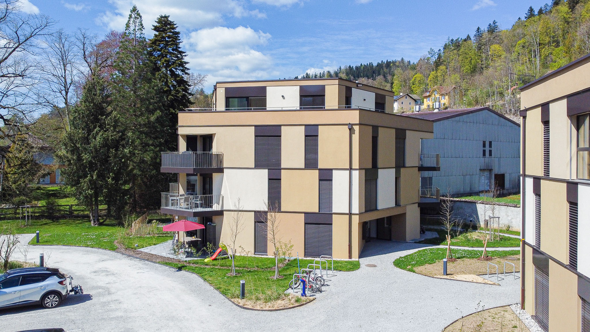 Vue aérienne sur le bâtiment A