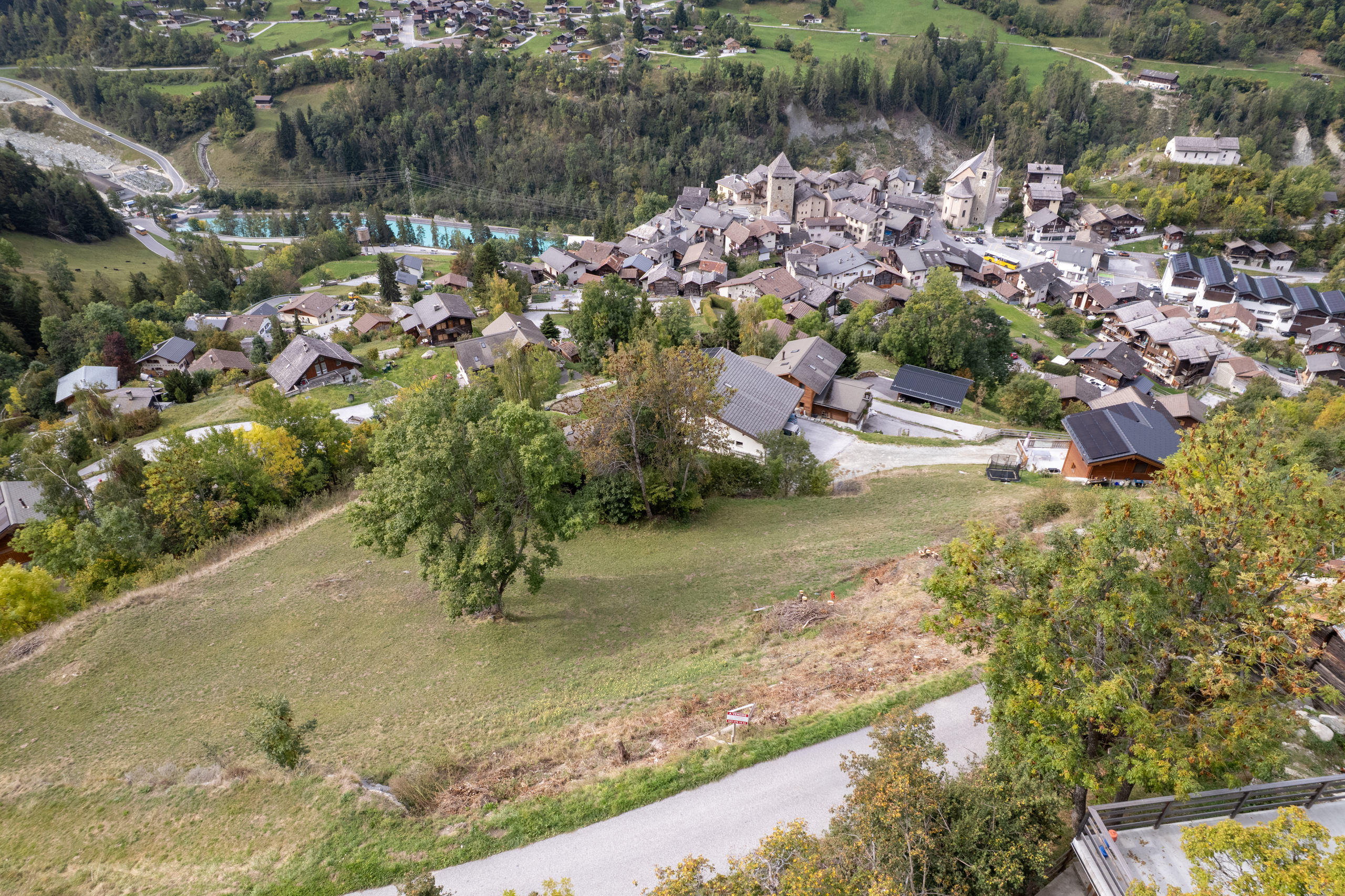Vue sur le village de Vissoie  Vue sur le village de Vissoie
