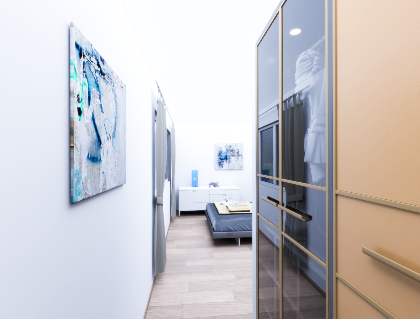 La chambre parentale dispose d'un espace pour un dressing