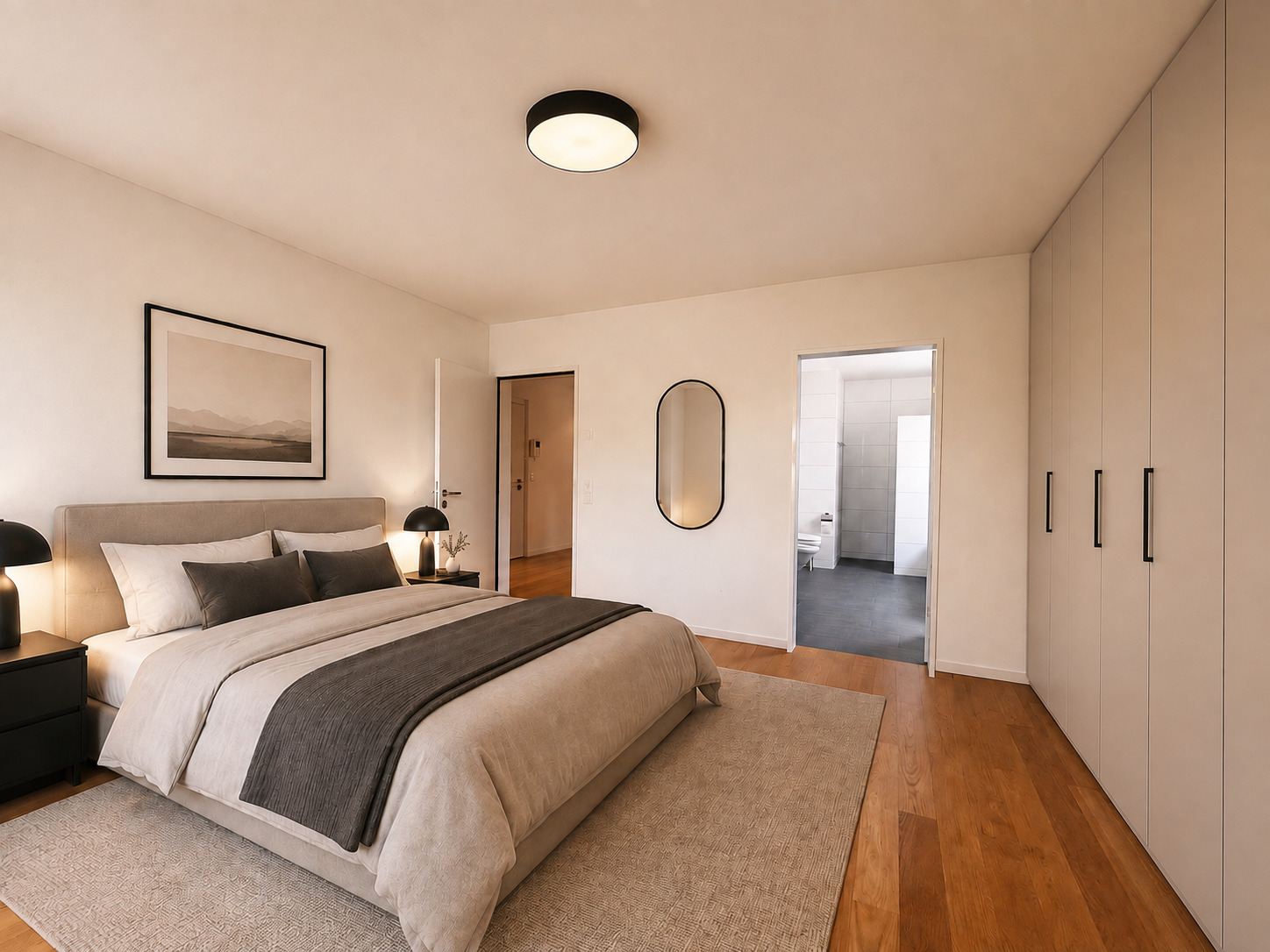 Visualisierung Schlafzimmer (aktuell ohne Einbauschränke)