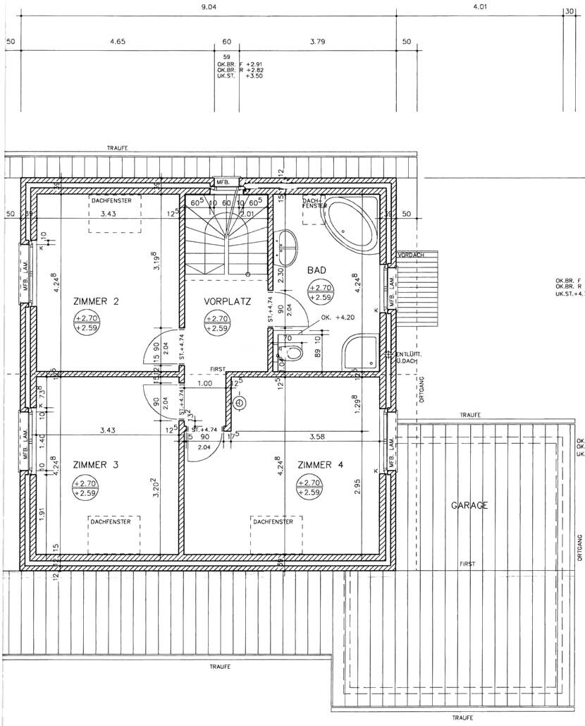Grundrissplan Obergeschoss