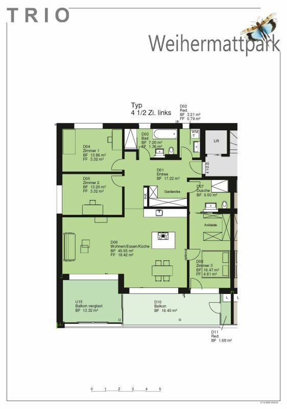 GR 4.5 Zr. Whg, 123 m2