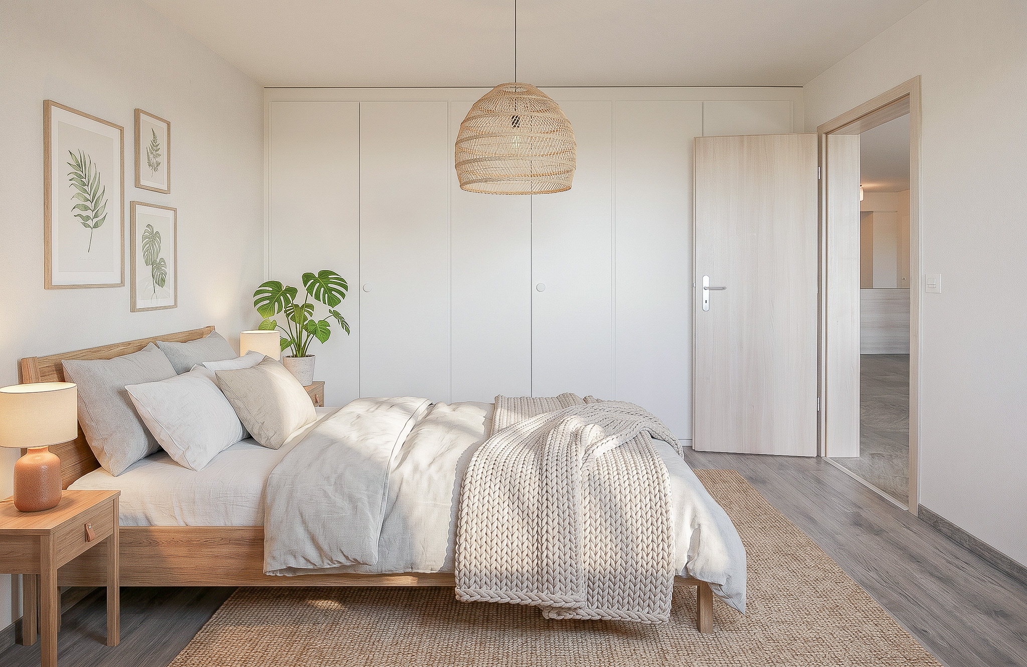 Chambre no 1 au 1er niveau avec accès direct à la terrasse