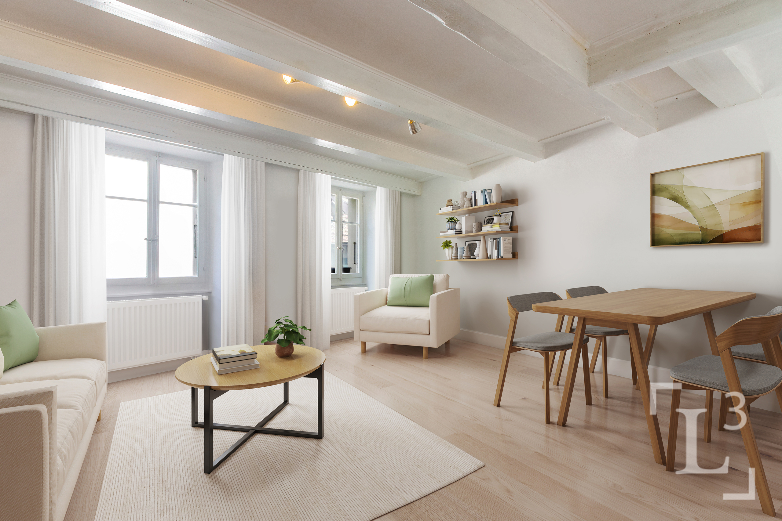 Séjour/salle à manger (Homestaging, mobilier uniquement!)