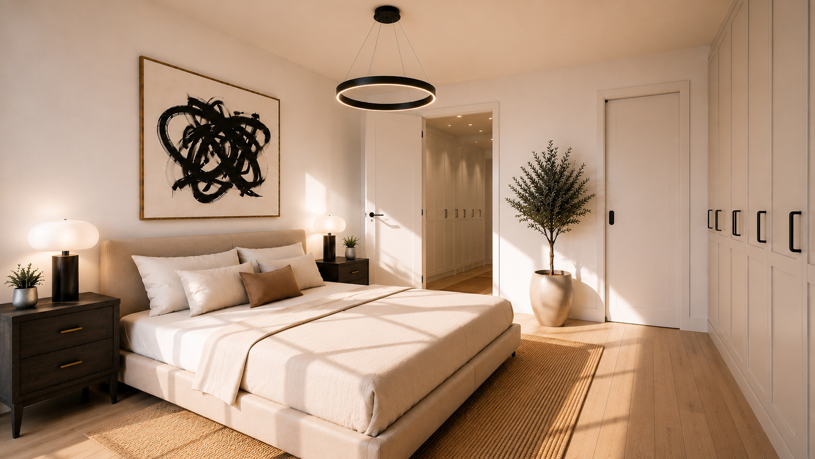 Chambre avec dressing et salle d'eau