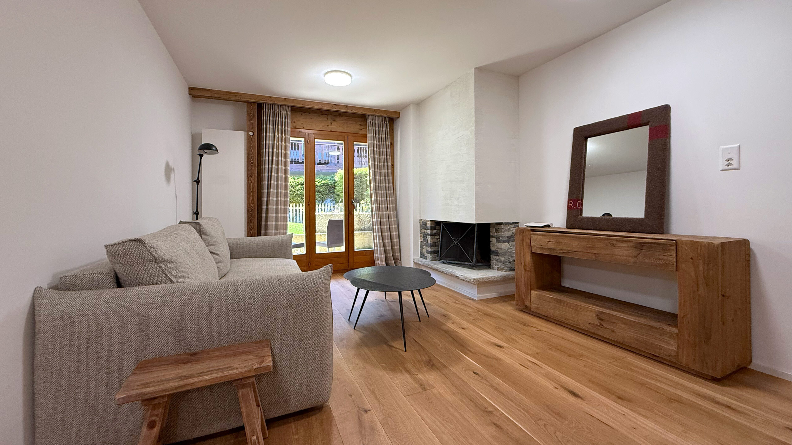 Living room with fireplace