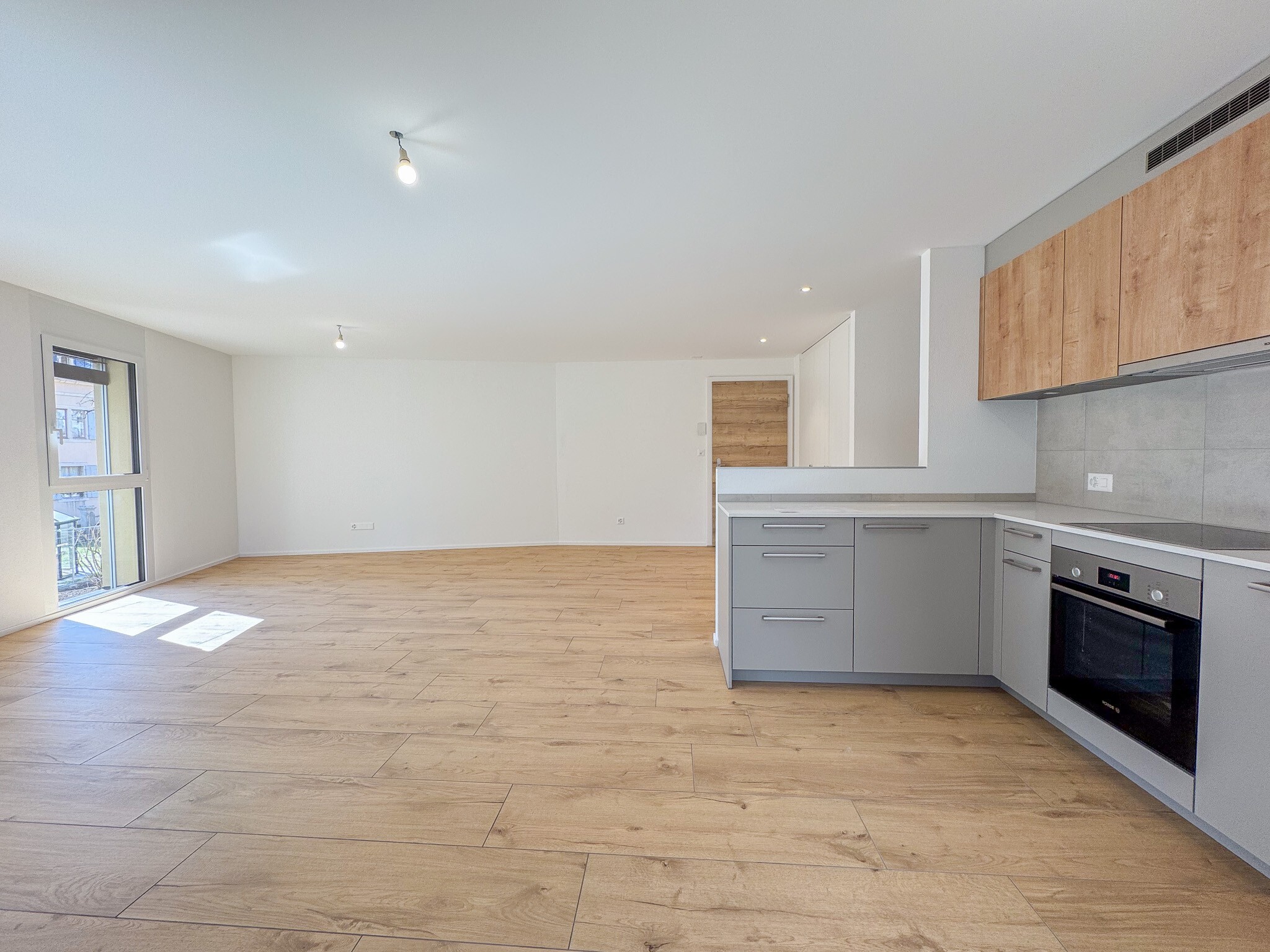 Exemple d'agencement intérieur cuisine et séjour (bâtiment A - 4.5 pièces)