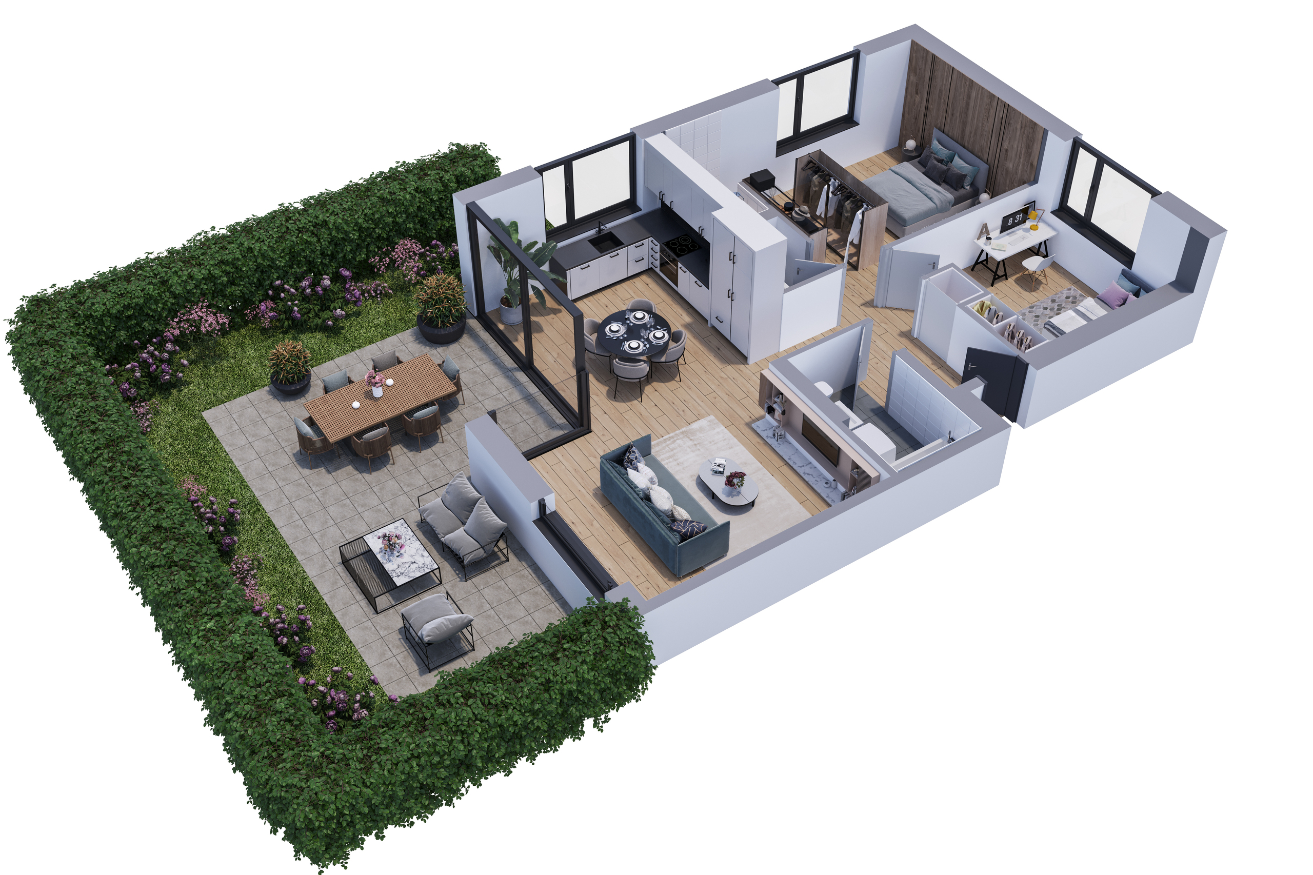 Lot n°01 - 3,5 pièces - Rez