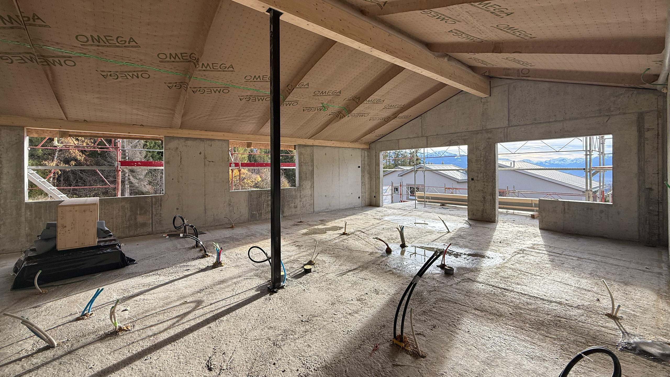 Partie nuit (chambres et sanitaires) sous toit