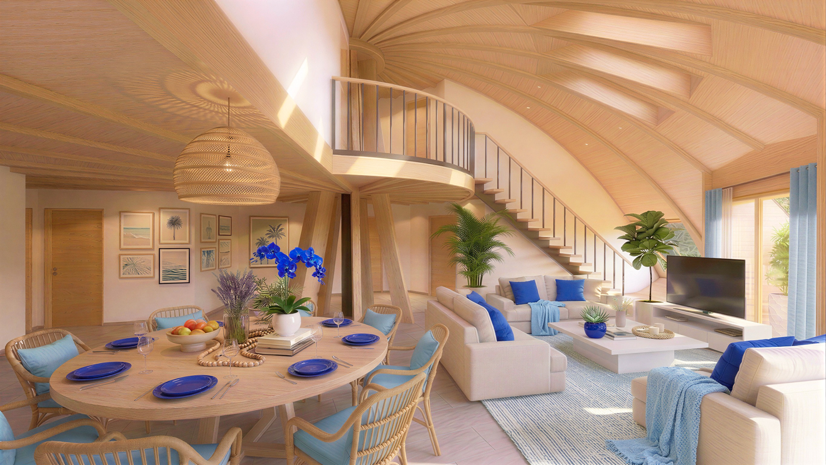 Projet immobilier à Villarimboud avec 2 maisons Domespace à vendre : le salon.