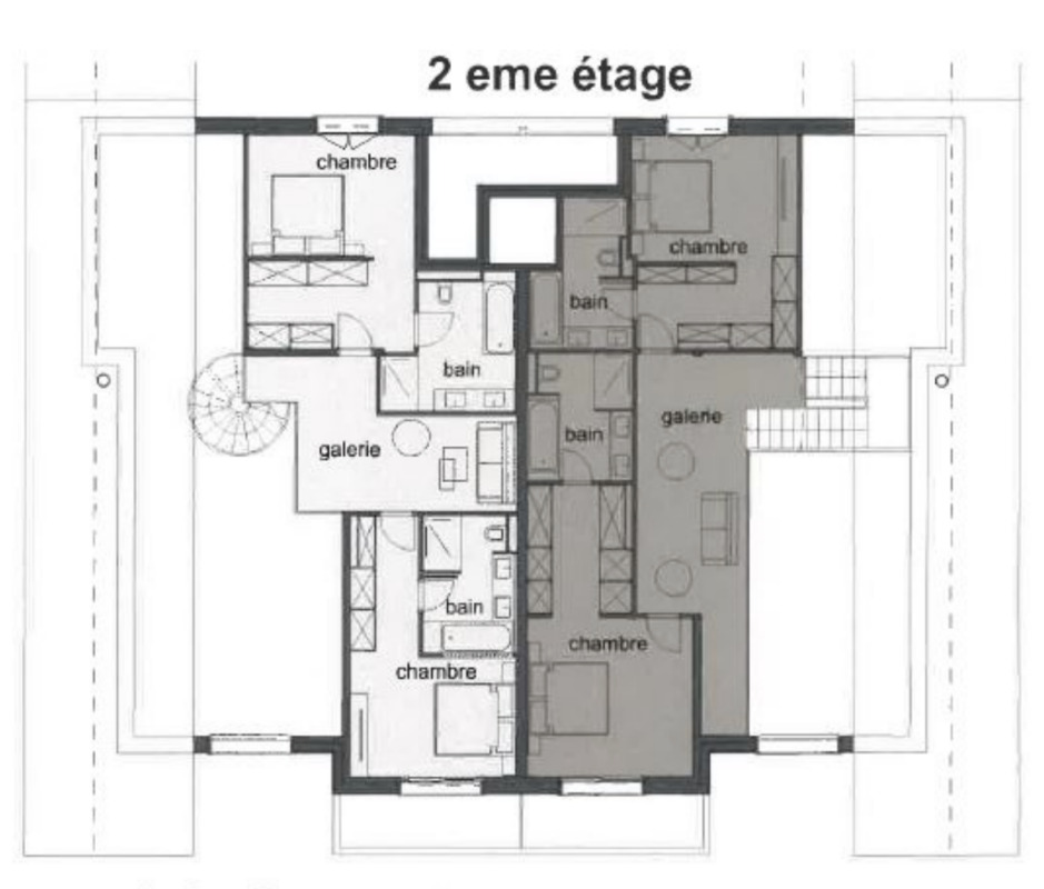 Plan duplex attique