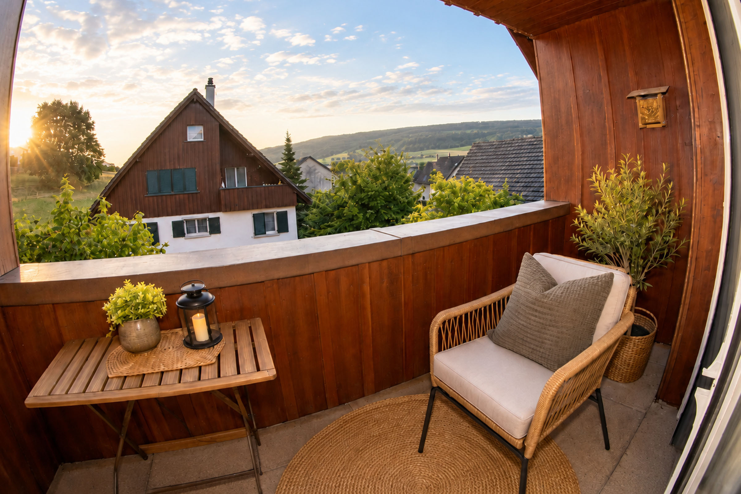Der kleine, ostseitige Balkon