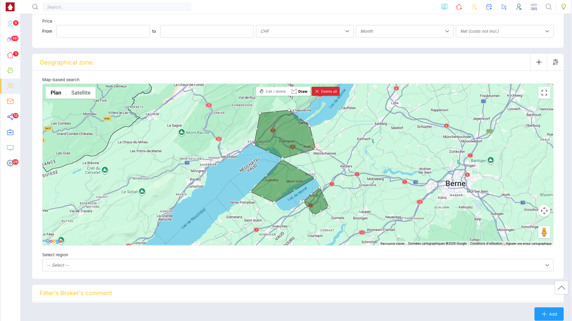 Geo search filter