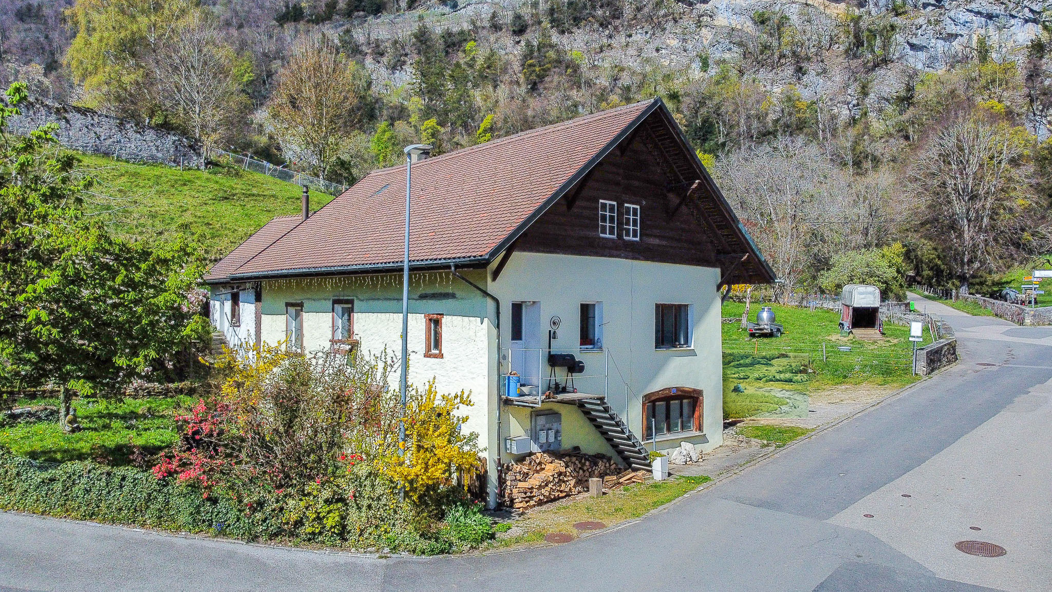 Vue aérienne sur la maison