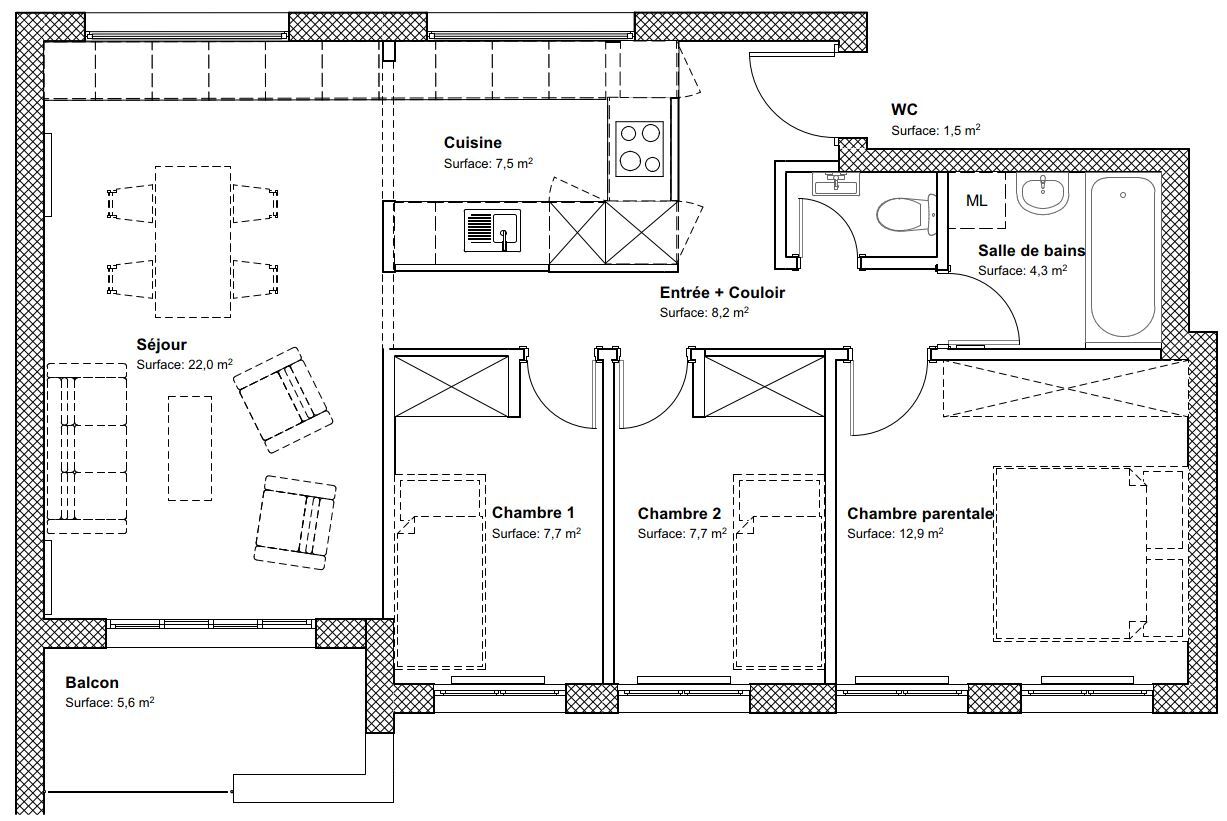 Plan de l'appartement