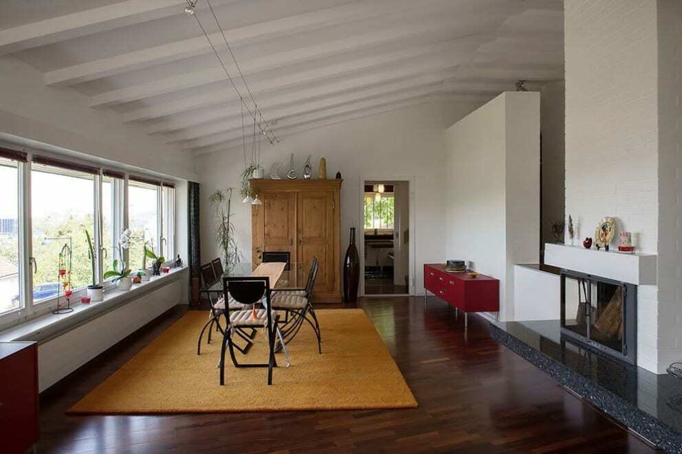 Esszimmer mit Cheminée