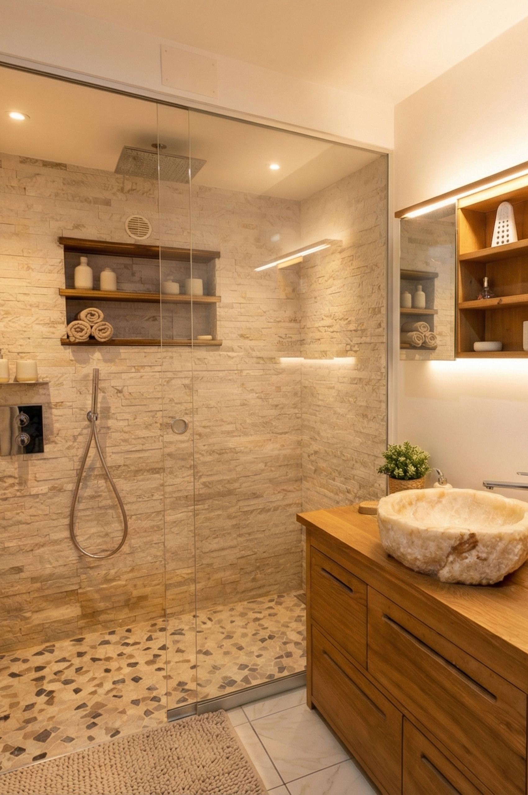 salle de douche rénovée rez inférieur