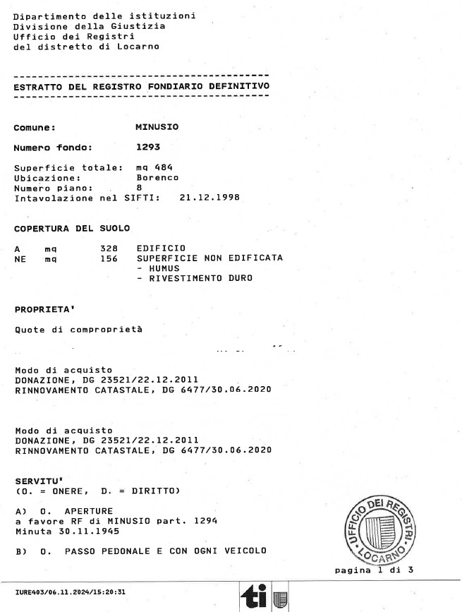 Grundbuchauszug MFH Seite 1 Grundbuchauszug MFH Seite 1