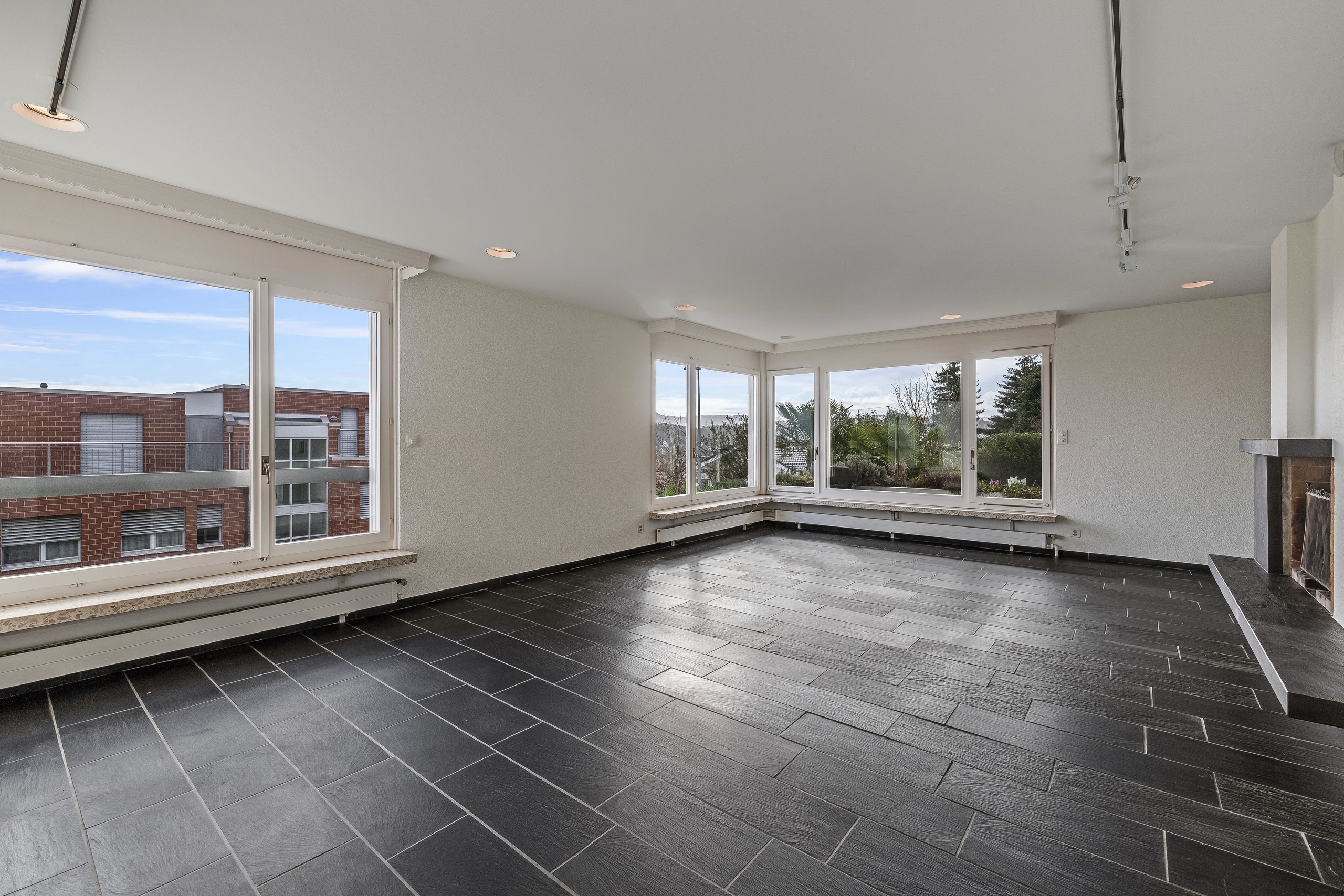 Wohnzimmer mit Cheminée