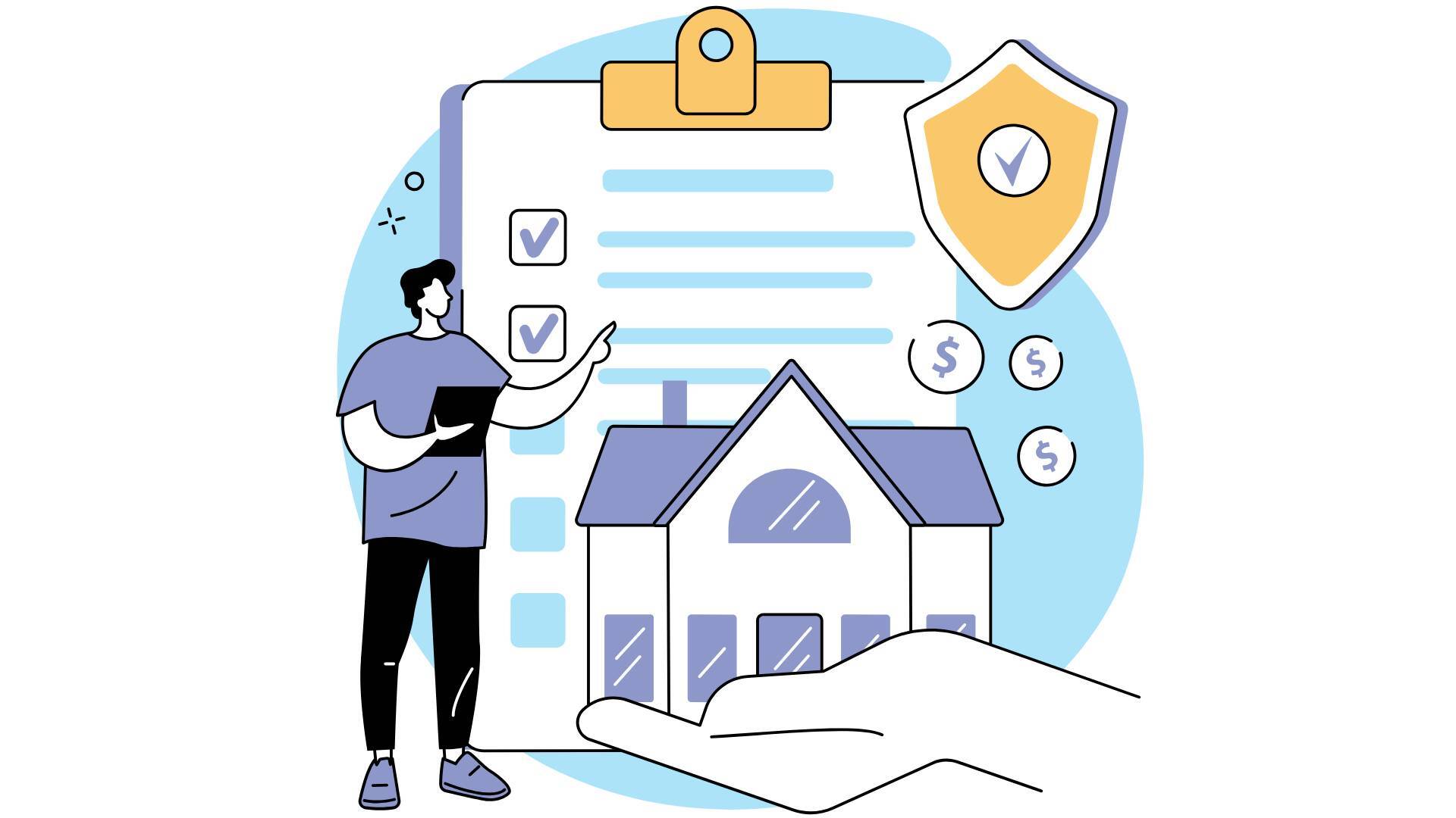 One man explores a digital solution for rent guarantees, with a security shield and checklist for a quicker, simpler option