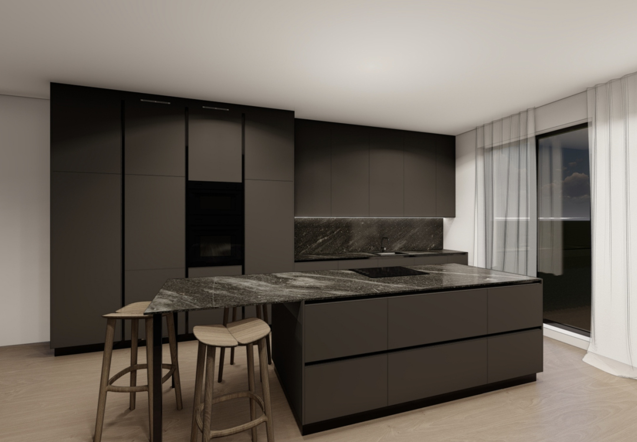 3D cuisine avec îlot  3D cuisine avec îlot