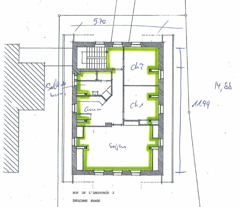 Plan de l'appartement au 2ème étage
