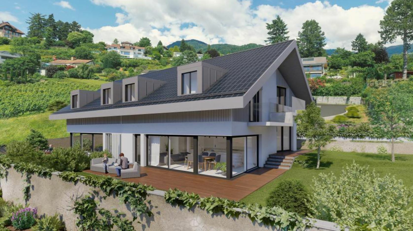 Vue extérieure des villas