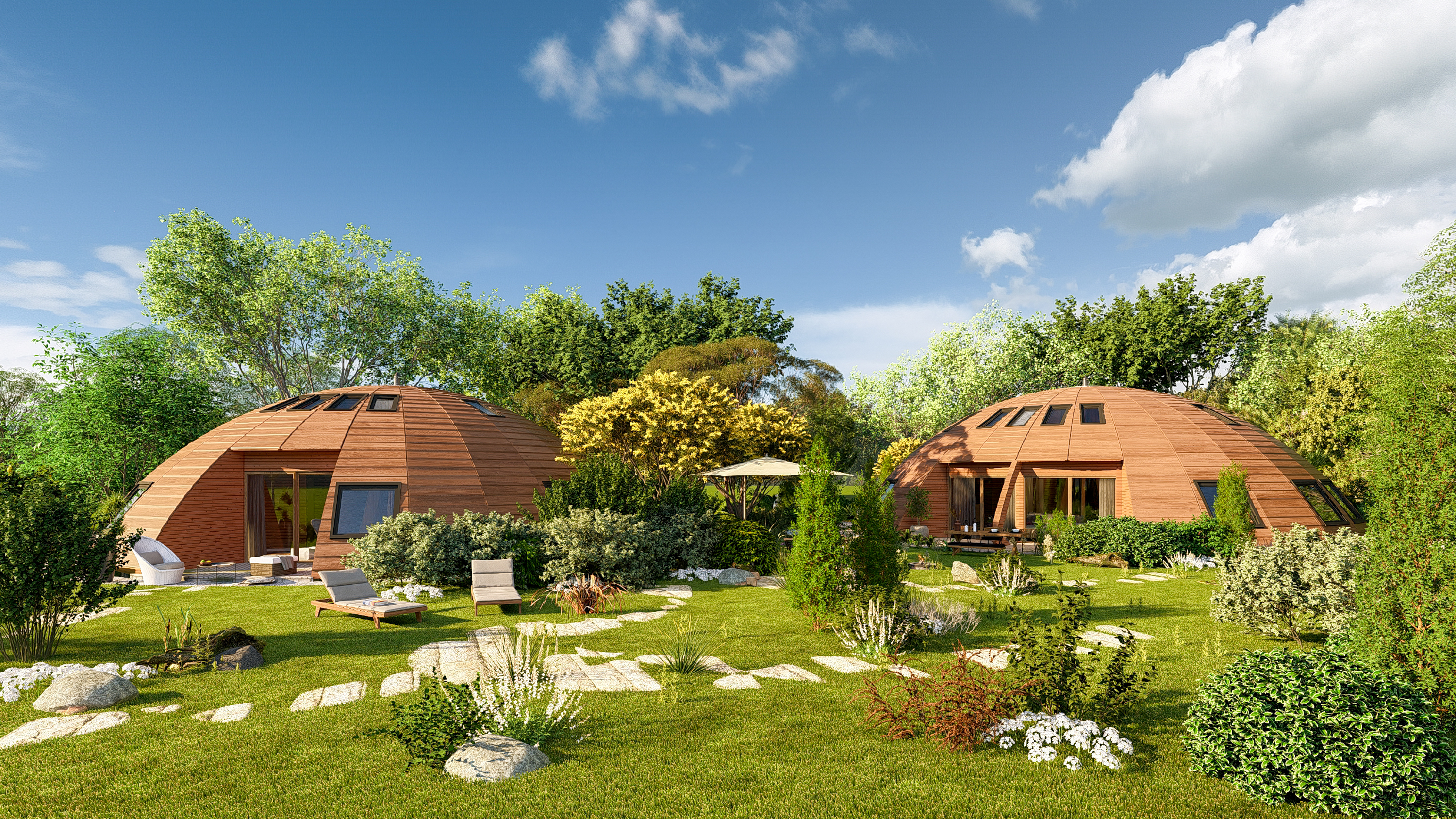 Promotion immobilière proche de Romont (VD) avec 3 Domespaces neufs à vendre sur plan.