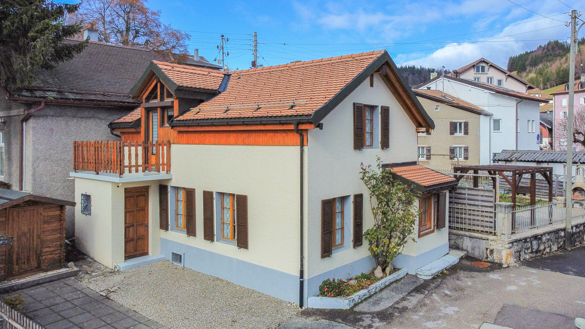 Vue aérienne sur la maison