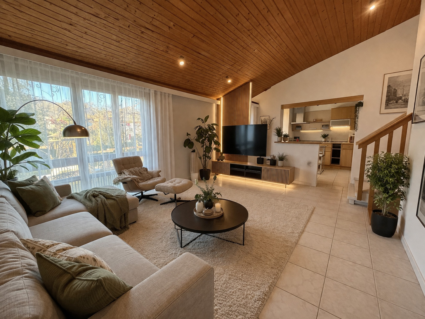 Visualisation du salon au rez-de-chaussée