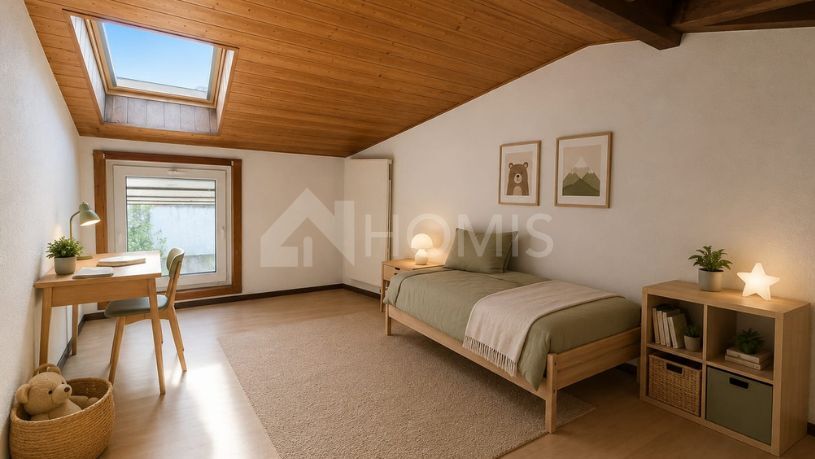 Aménagement présenté à titre d’illustration – home staging virtuel.