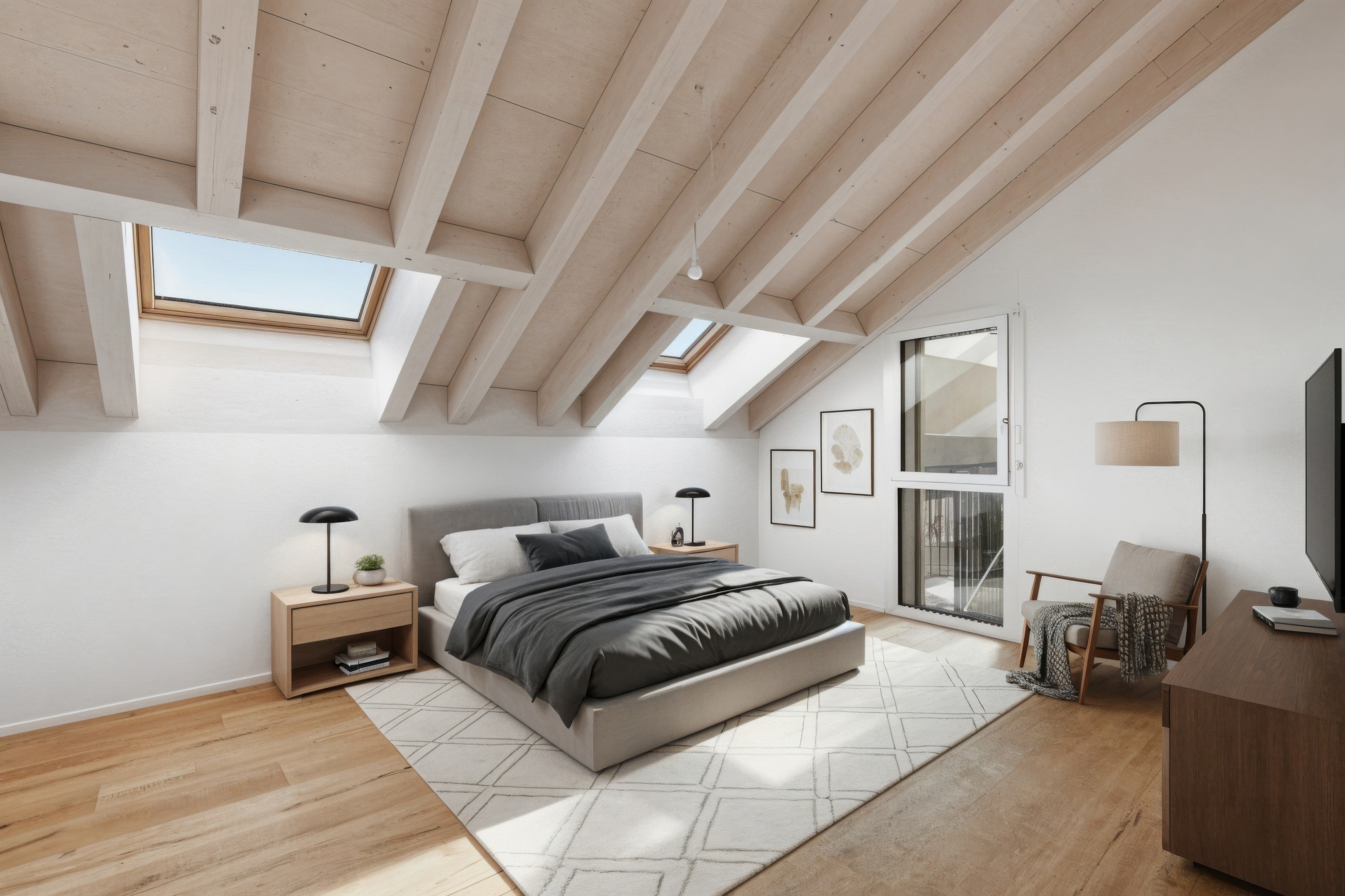 Chambre à coucher avec aménagement virtuel