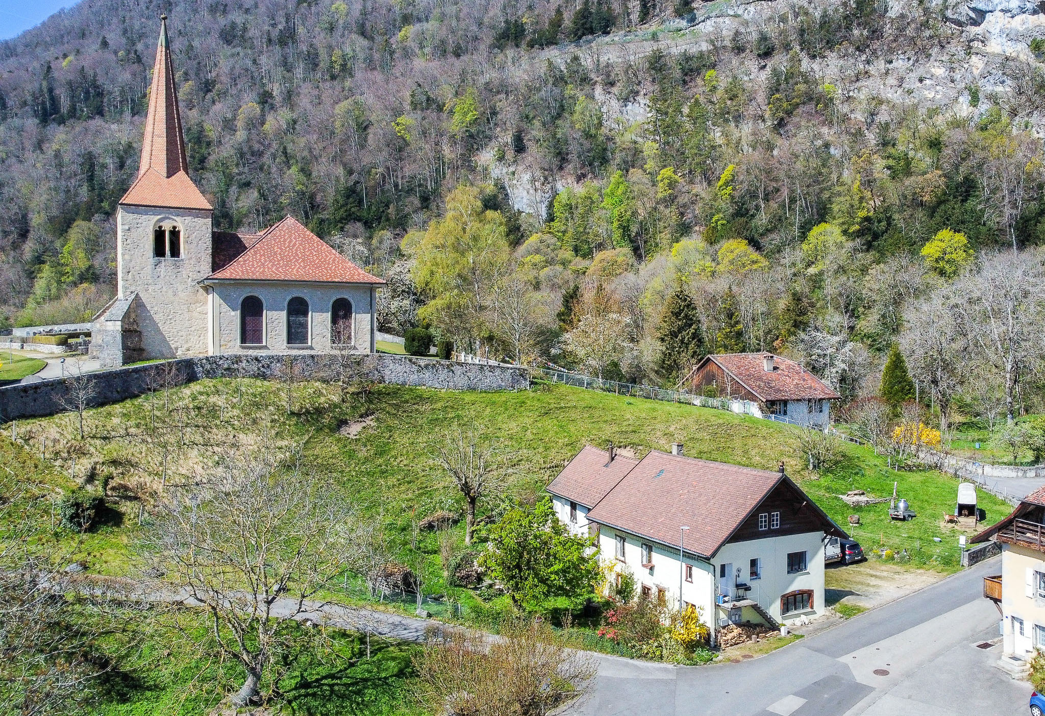Vue aérienne sur la maison