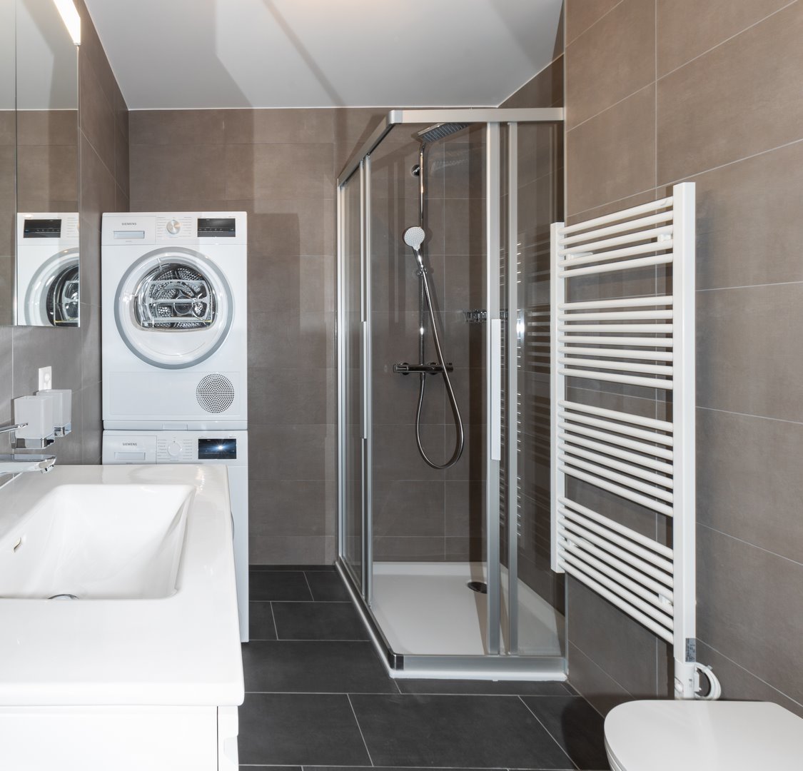 Salle-de-bain avec colonne de lavage Salle-de-bain avec colonne de lavage