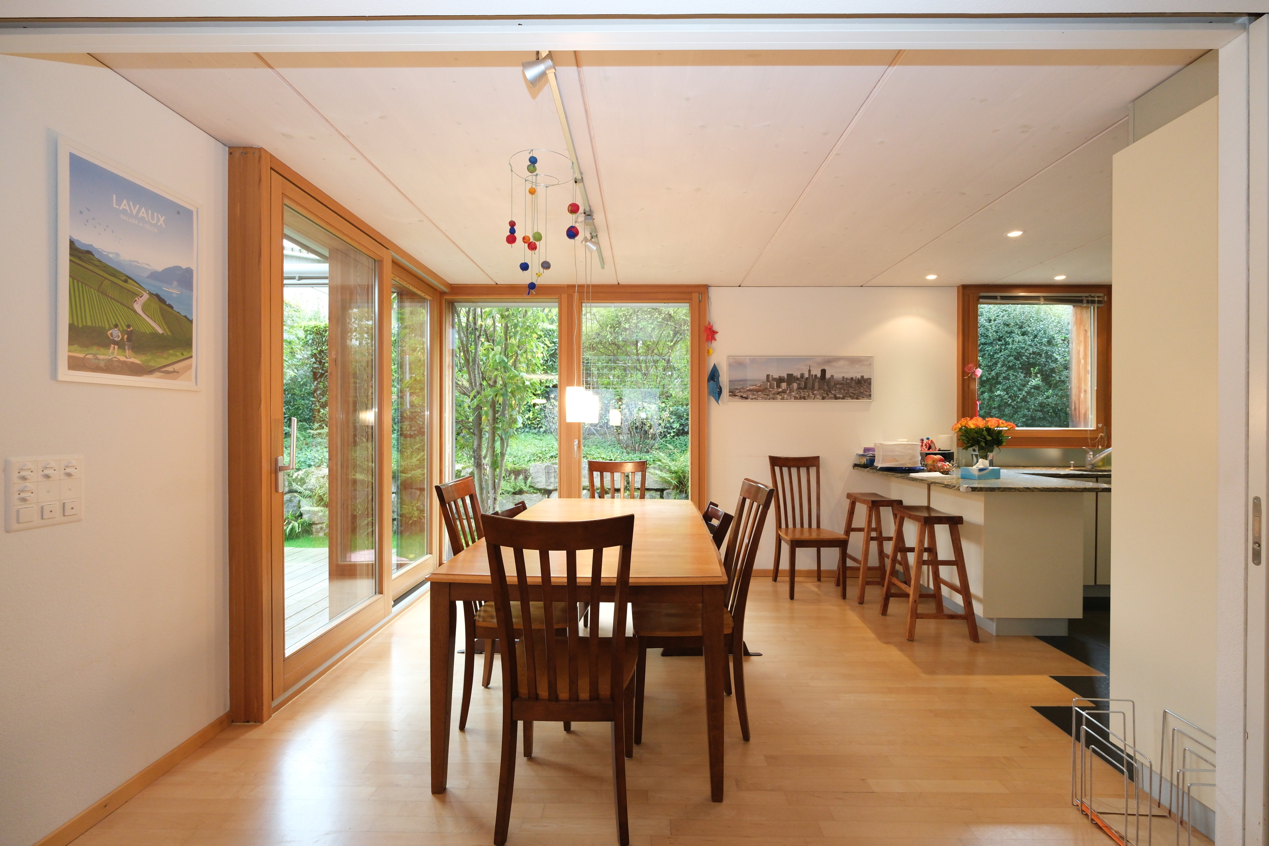 Esszimmer mit Schiebetür