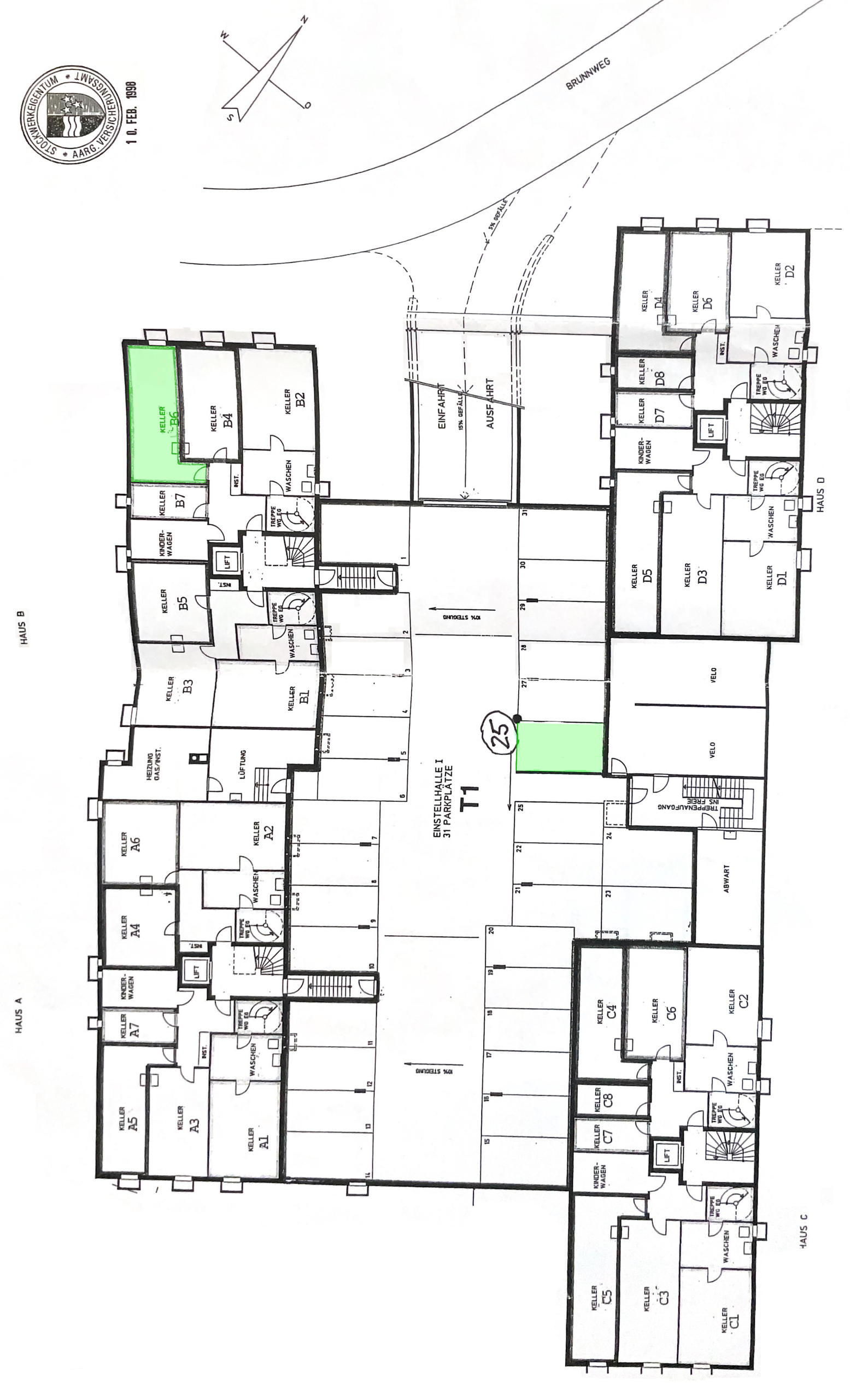 Grundriss Keller und Einstellhalle