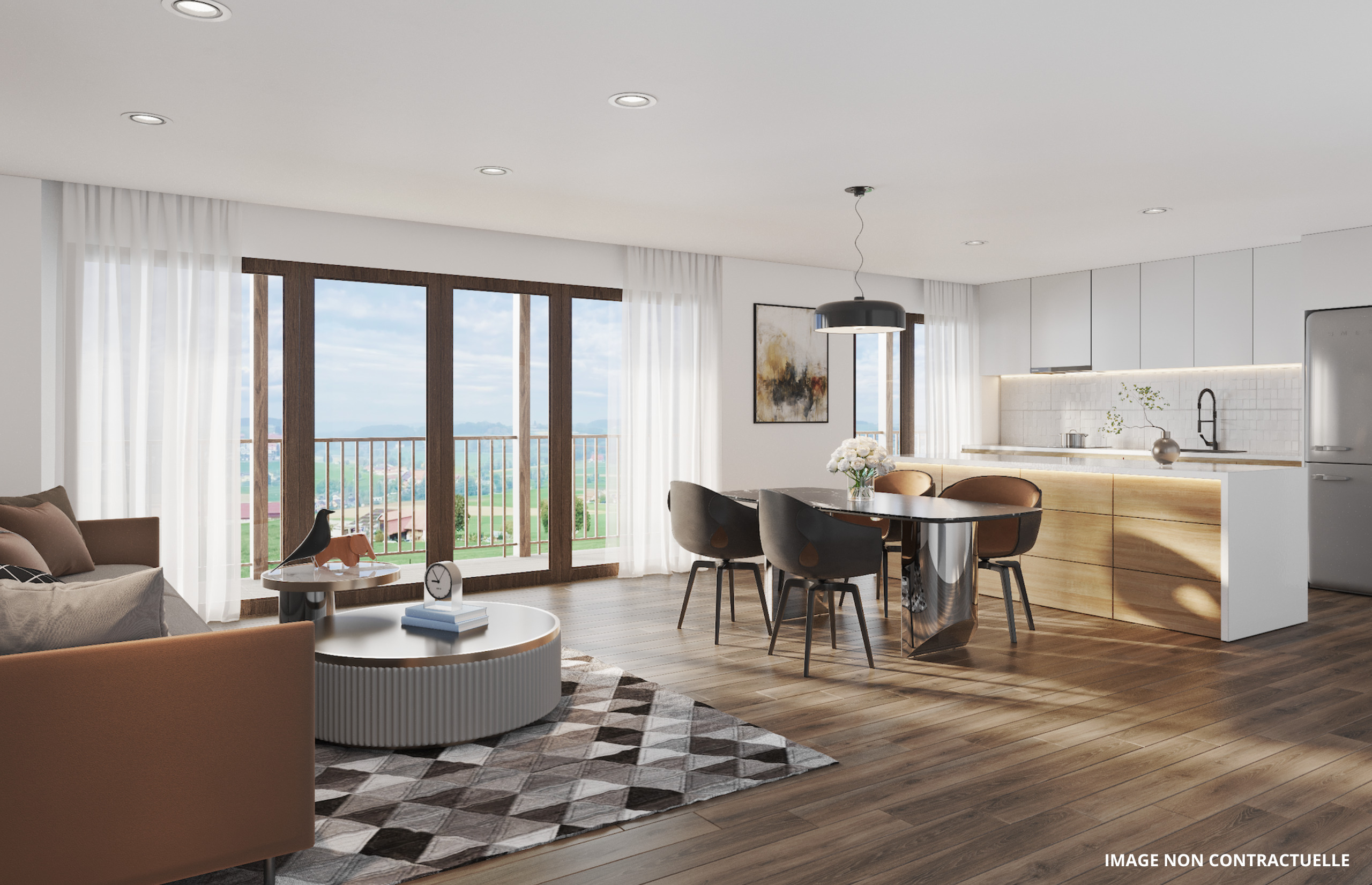 Salon/cuisine étage bâtiment B2