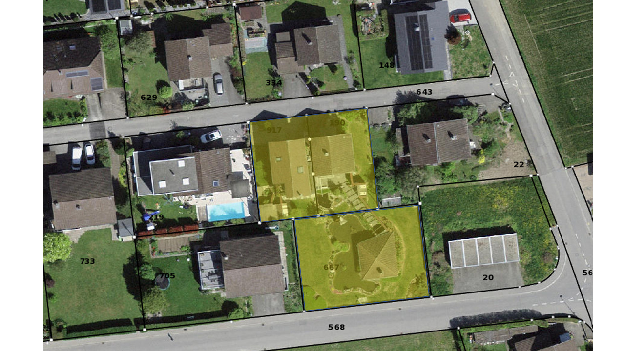 Die 3 Parzellen mit total 1150m2 Die 3 Parzellen mit total 1150m2