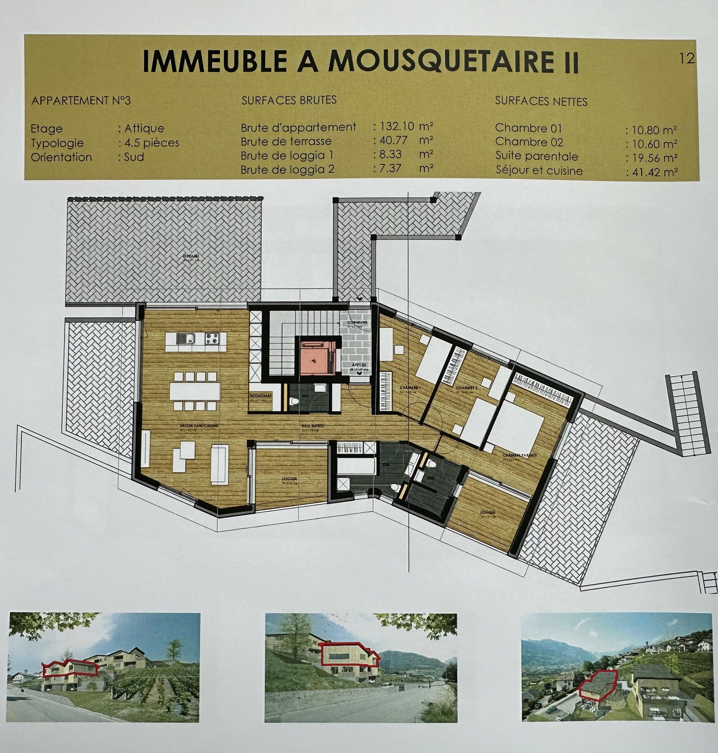 Plan - Mousquetaire 2A - (Attique)  Plan - Mousquetaire 2A - (Attique)