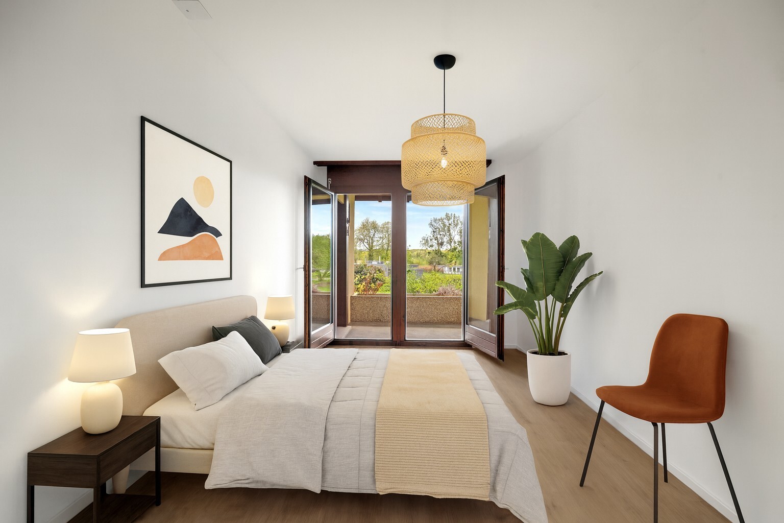 1. OG - Zimmer 2 mit Balkon (Visualisierung)