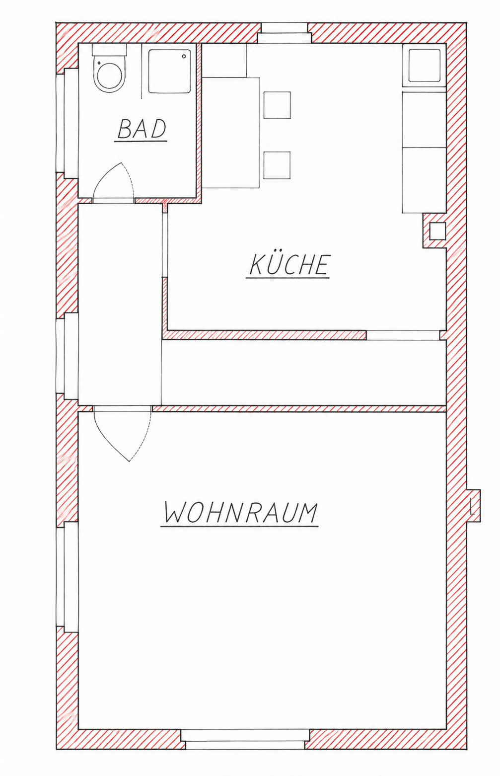 Grundriss EG (nicht aktuell, Eingangsbereich Anbau fehlt)