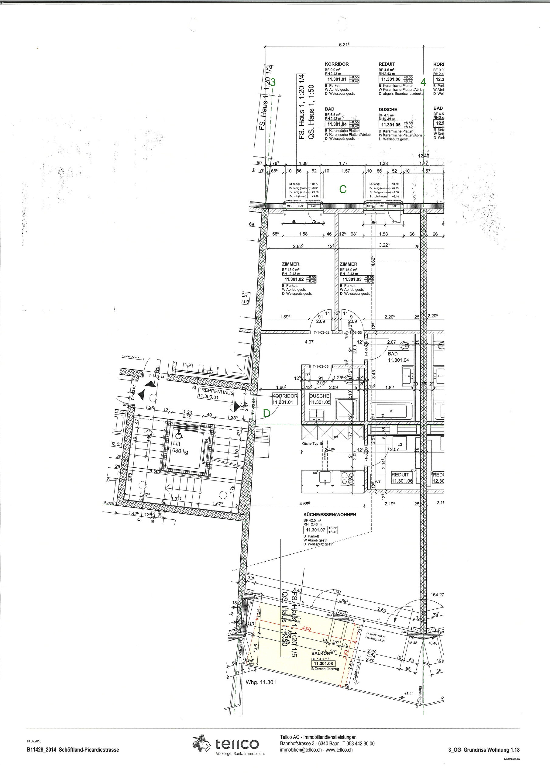 Grundriss vermasst_WHG 1.18_3. OG