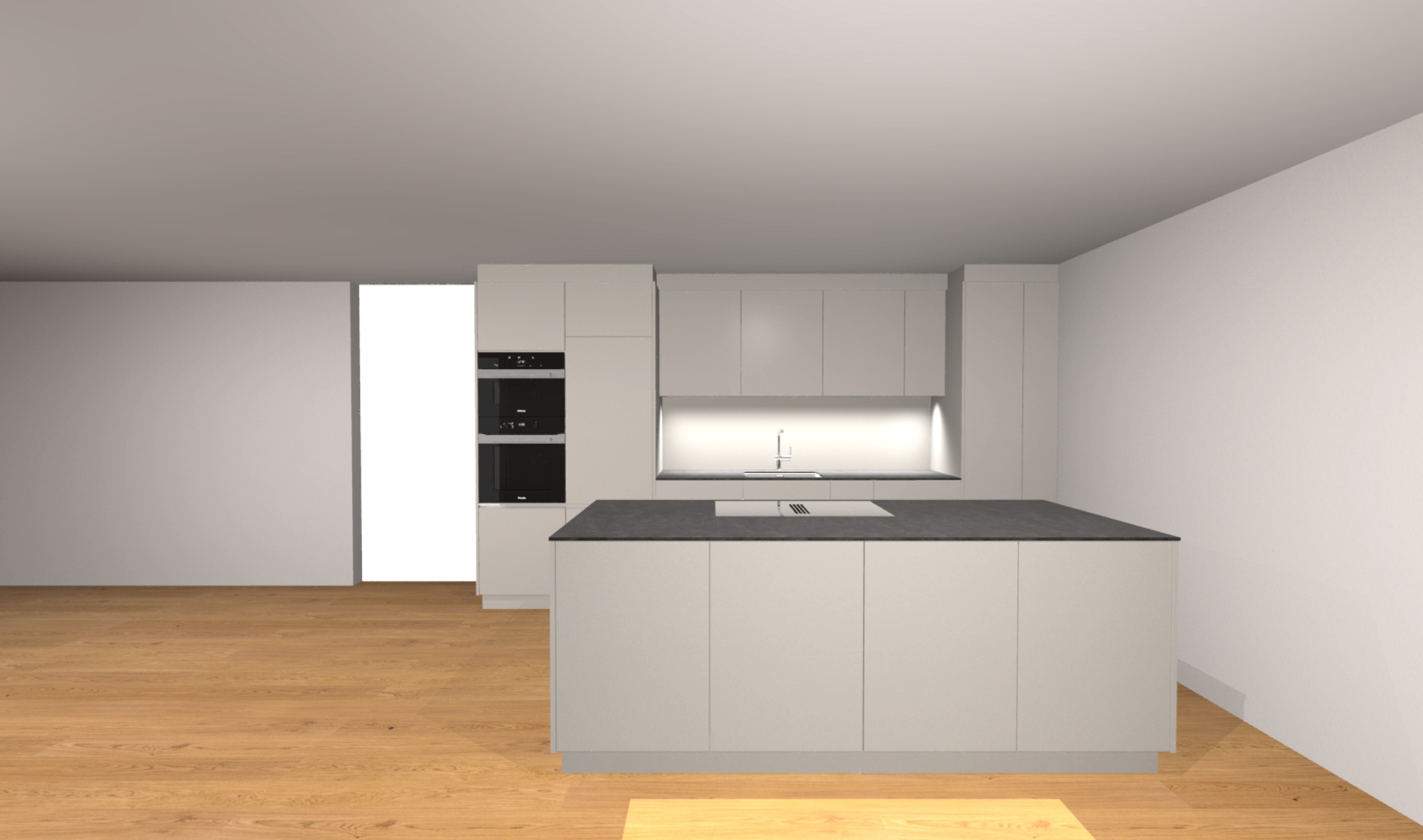 Perspektive Küche (Läng Ersigen), Miele, Keramikabdeckung, Frontfarbe nach Wahl