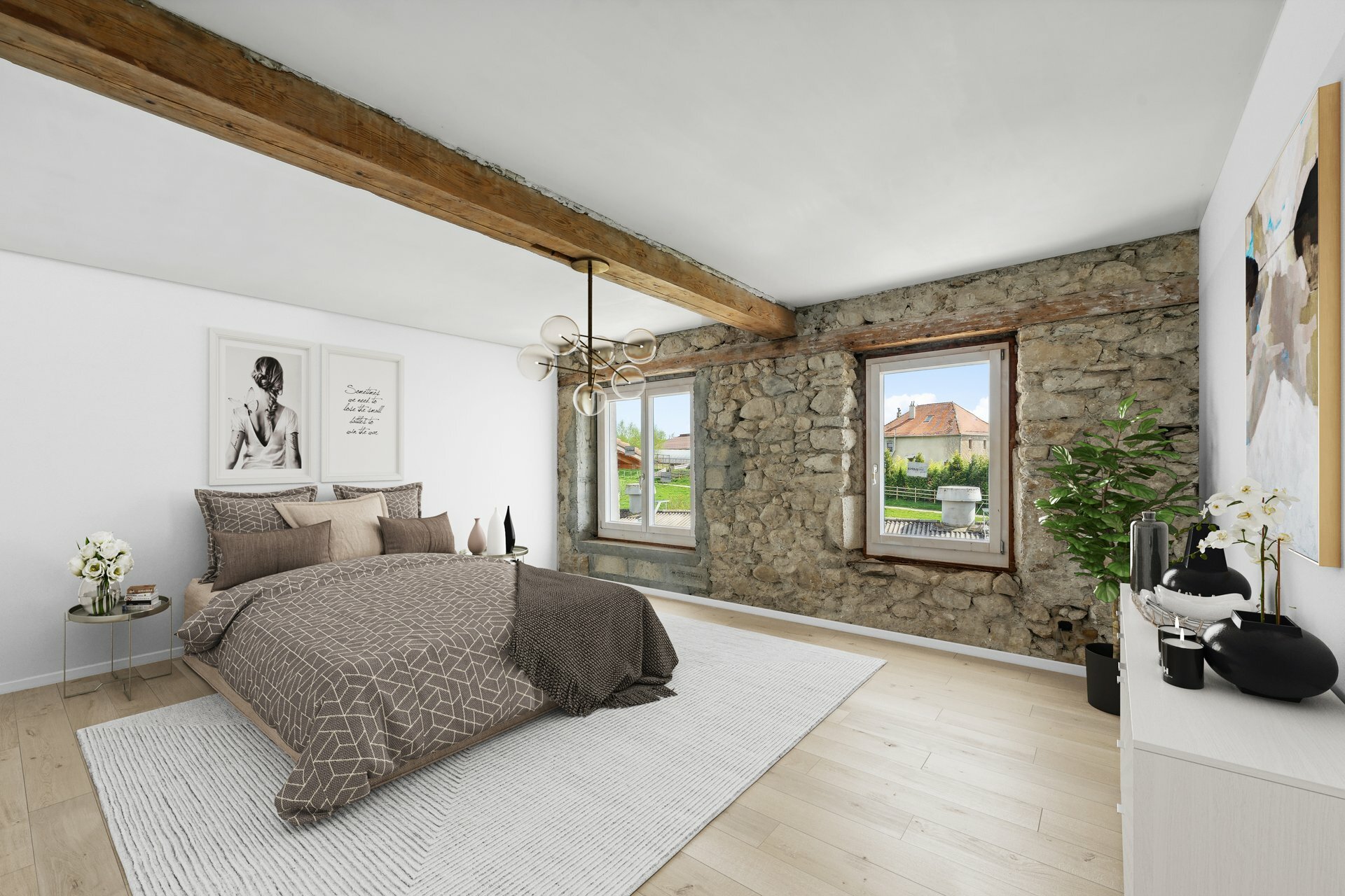 Home staging - 2ème chambre à coucher / Après rénovation