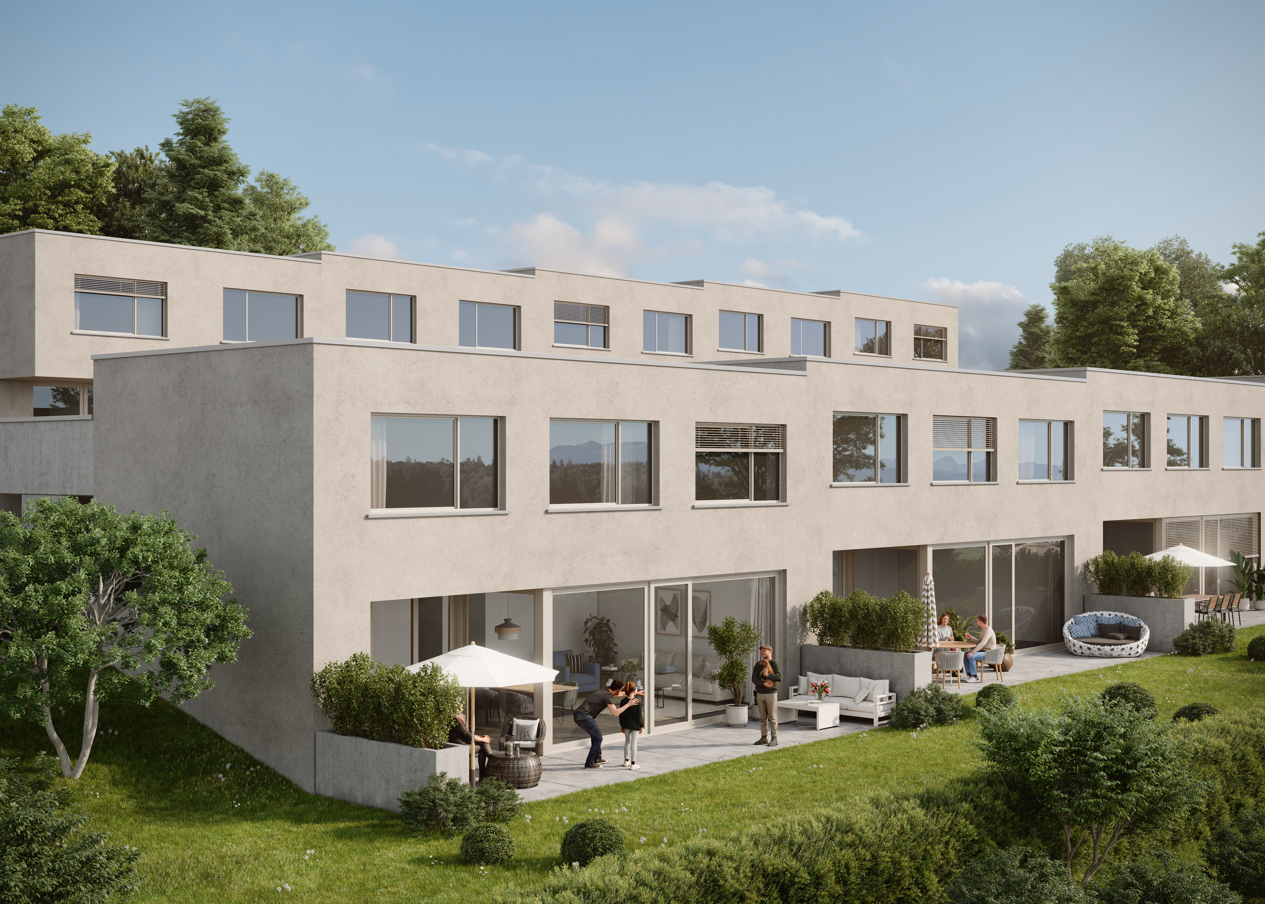 Vue extérieure des villas Vue extérieure des villas